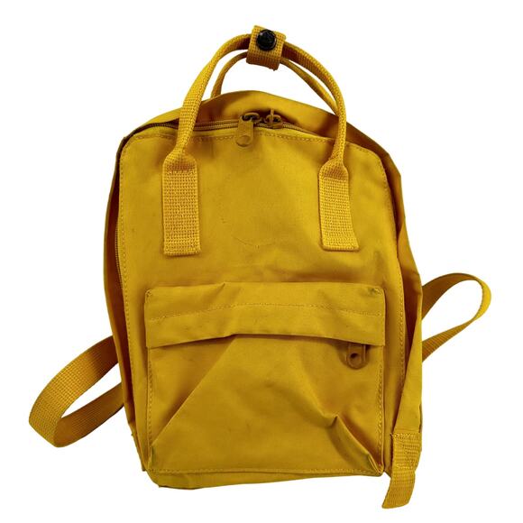 Fjallraven Kanken Mini Backpack Everyday Outdoor Convertible Zip Yellow One Size - Picture 1 of 8